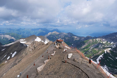 Panoramic view of mountains against sky