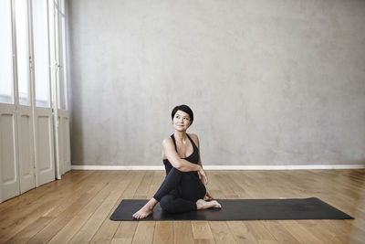 Woman practising yoga