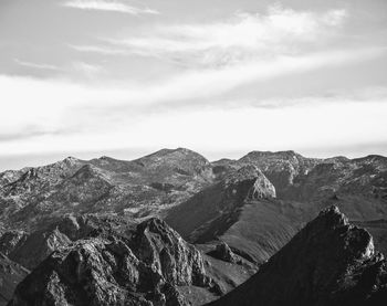 Low angle view of mountains against sky