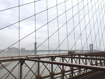 Suspension bridge against sky