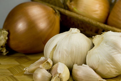 Close-up of pumpkins on table