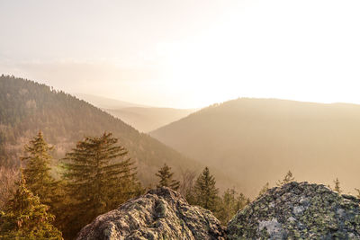 Scenic view of mountains against clear sky