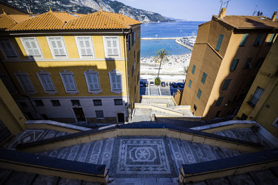 View of buildings in winter