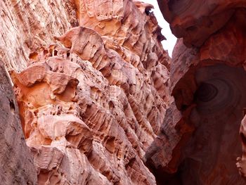 Low angle view of rock formation