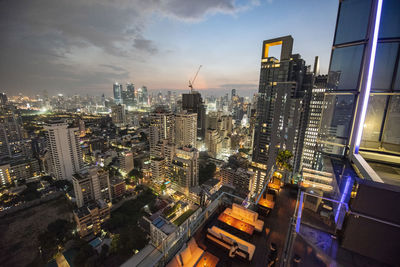 High angle view of city street