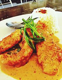 Close-up of served food