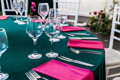 Place setting on table