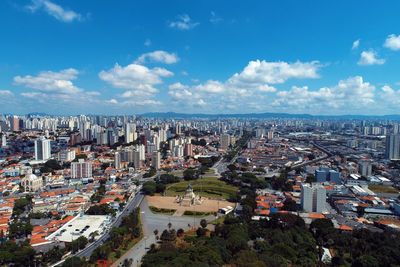 Aerial view of brazil's independence park and monument. ipiranga, são paulo, brazil