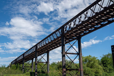 Low angle view of bridge against sky