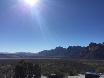 Scenic view of landscape against clear blue sky