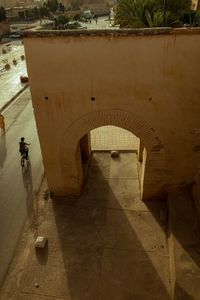 High angle view of built structure