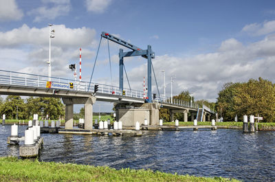 Bridge over river against sky