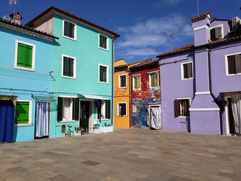 Colourful homes in burano, an island in the venetian lagoon.