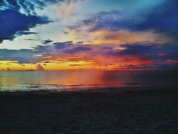 Scenic view of sea at sunset