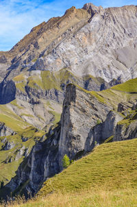 Scenic view of rocky mountains against sky