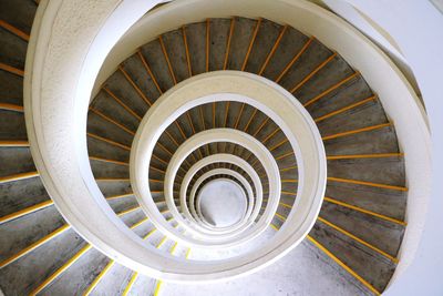 High angle view of spiral stairs