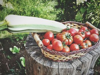 Full frame shot of tomatoes in basket