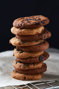 Close-up of cookies on table