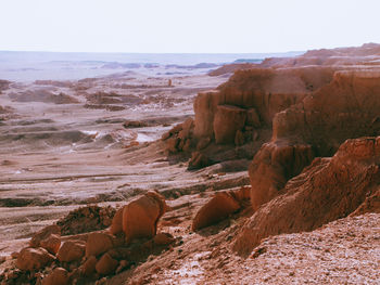 Scenic view of rock formations against sky