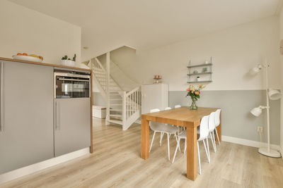 Empty chairs and table at home