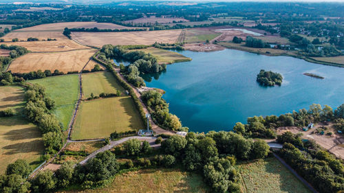 High angle view of trees on landscape