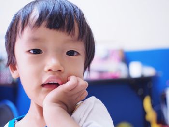 Close-up portrait of cute boy