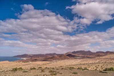 Scenic view of desert against sky