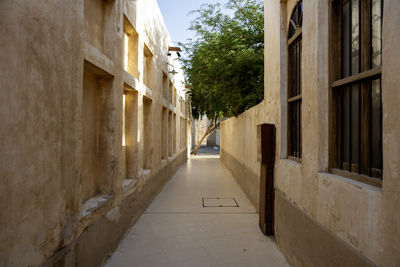 Old buildings architecture in the wakrah souq traditional market