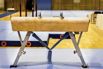 Close-up of empty seats on table