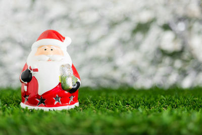 Red toy on field