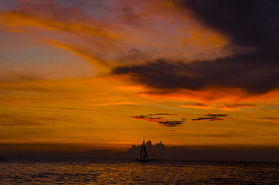 Calm sea against scenic sky