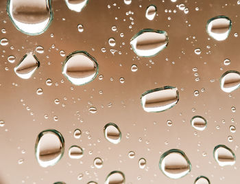 Full frame shot of wet glass