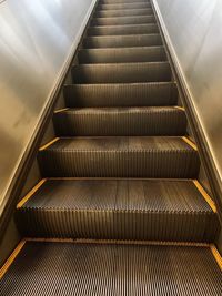 Low angle view of escalator