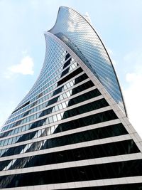 Low angle view of modern building against sky