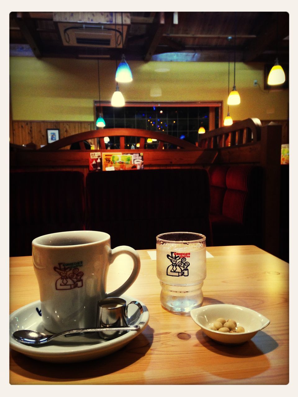 food and drink, drink, table, indoors, transfer print, coffee cup, refreshment, coffee - drink, freshness, auto post production filter, coffee, cafe, restaurant, saucer, cup, plate, still life, communication, frothy drink, close-up