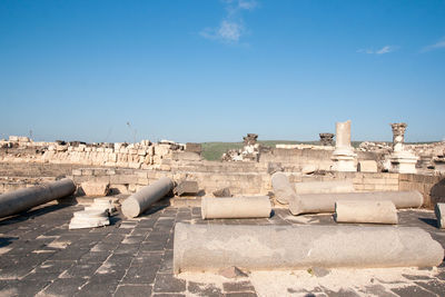 Old ruins against blue sky