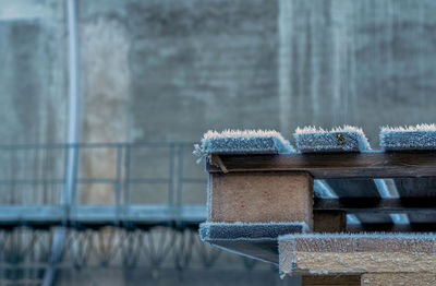 Close-up of frozen water