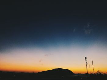 Scenic view of silhouette landscape against sky during sunset