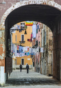 People in alley