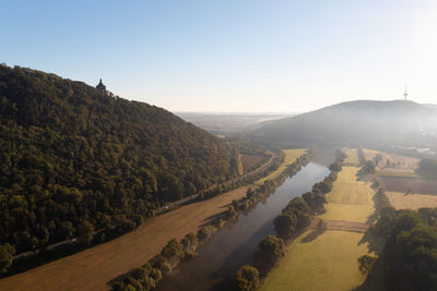 High angle view of landscape against sky