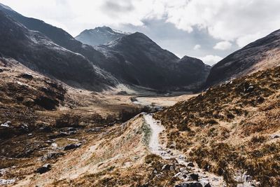 Scenic view of mountains against sky