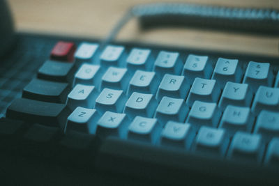 High angle view of computer keyboard