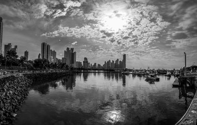 Reflection of buildings in water