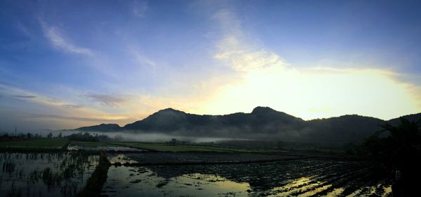 Scenic view of mountains against sky