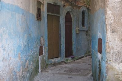 Open door of historic building