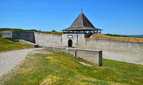 Built structure against clear blue sky