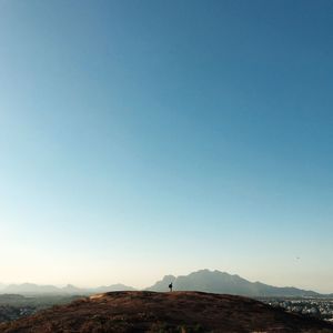 Scenic view of mountains against clear sky