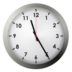 Close-up of clock against white background