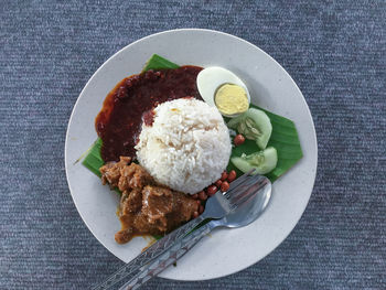 Directly above shot of food in plate