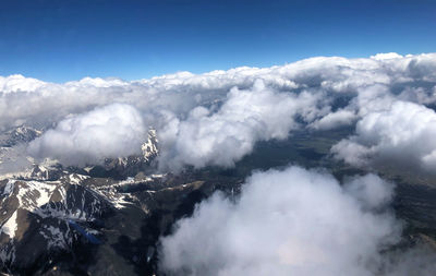 Aerial view over the colorado rocky mountain